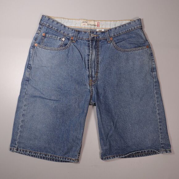 VTG Levis 569 Jean Shorts Men 34 x 11 Loose Fit Straight Baggy Skateboard - Picture 1 of 8